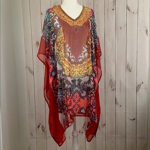New boho chic embellished kaftan coverup
